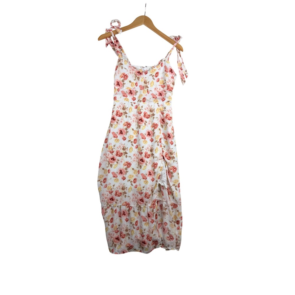 Abercrombie‎ & Fitch Floral Print Emerson Midi Dress size XS White/Red